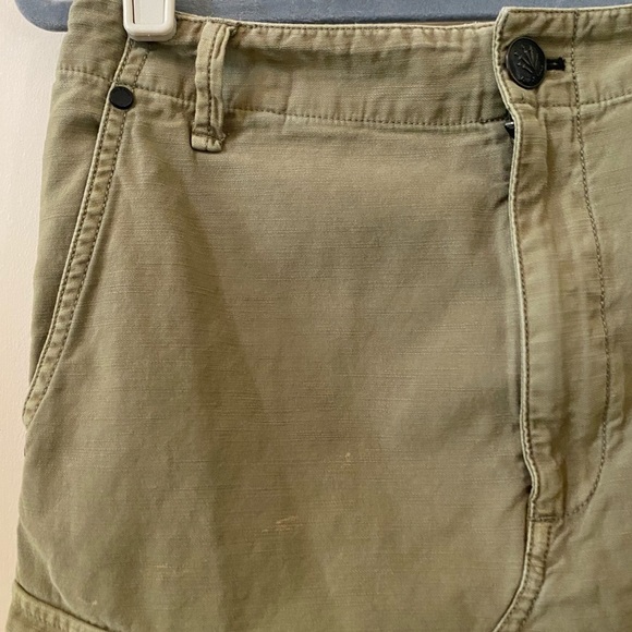 Rag & Bone Army Green Striped Cotton Canvas Utility Cargo Skirt Size 28 - Picture 11 of 12